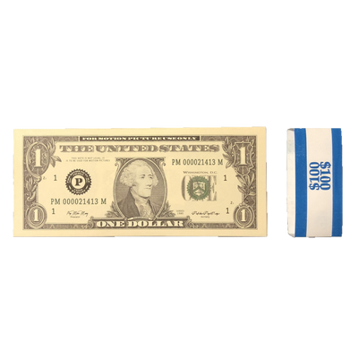 1980 Series $1 Full Print Prop Money Stack